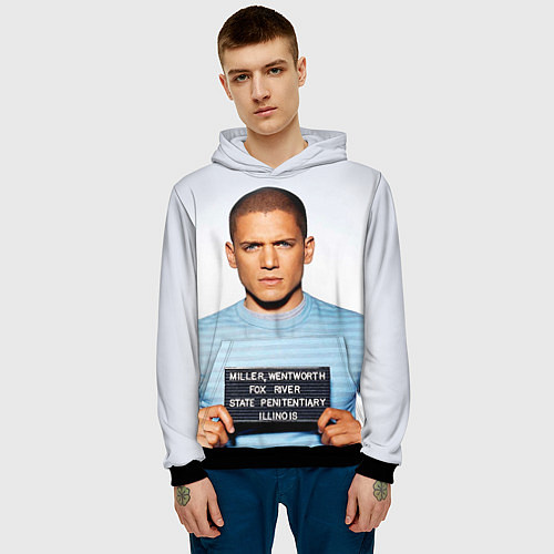 Мужская толстовка Prison Break: Michael Scofield / 3D-Черный – фото 3