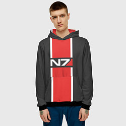 Толстовка-худи мужская Mass Effect: N7, цвет: 3D-черный — фото 2