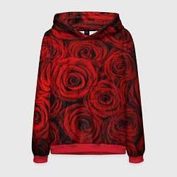 Толстовка-худи мужская Красные розы, цвет: 3D-красный