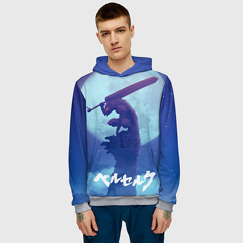 Мужская толстовка Berserk Night / 3D-Меланж – фото 3