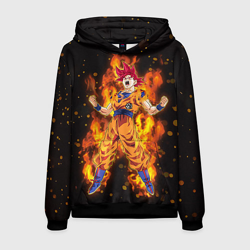 Мужская толстовка Fire Goku / 3D-Черный – фото 1