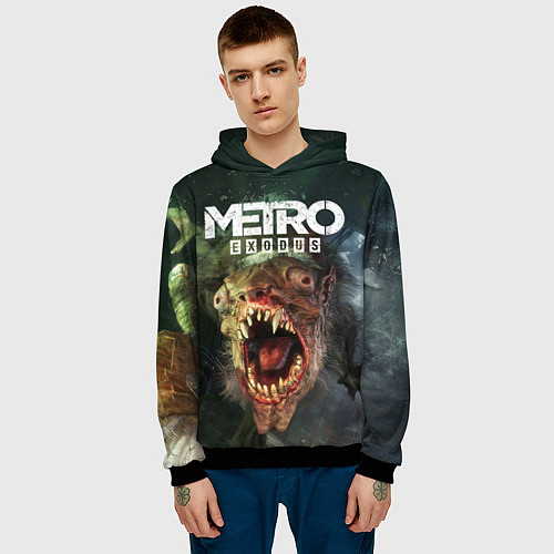 Мужская толстовка Metro Exodus / 3D-Черный – фото 3