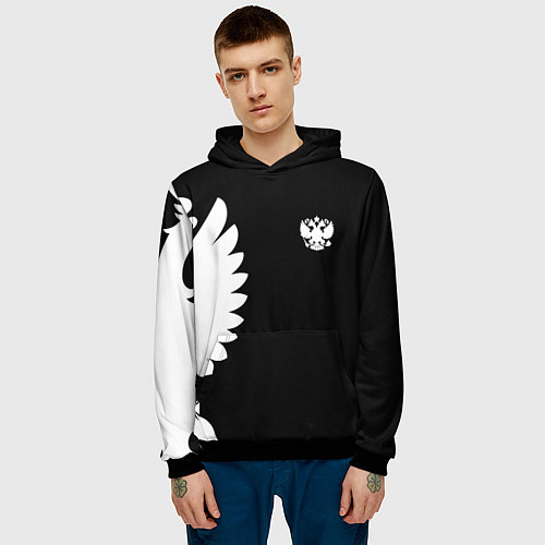 Мужская толстовка Russia - Black collection / 3D-Черный – фото 3