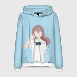 Толстовка-худи мужская Форма голоса Koe no katachi 2, цвет: 3D-белый