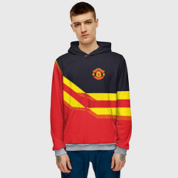 Толстовка-худи мужская Man United FC: Red style, цвет: 3D-меланж — фото 2