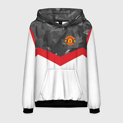 Толстовка-худи мужская Man United FC: Grey Polygons, цвет: 3D-черный