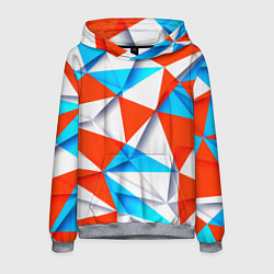 Толстовка-худи мужская Треугольники, цвет: 3D-меланж