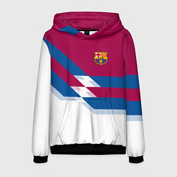 Толстовка-худи мужская Barcelona FC: White style, цвет: 3D-черный