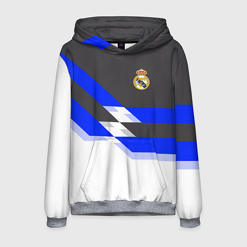 Мужская толстовка Real Madrid FC: White style / 3D-Меланж – фото 1