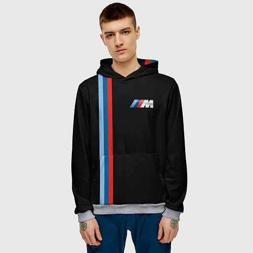 Мужская толстовка BMW BLACK COLLECTION БМВ / 3D-Меланж – фото 3