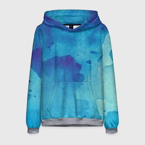 Мужская толстовка Синяя акварель / 3D-Меланж – фото 1