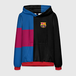 Толстовка-худи мужская Barcelona FC: Black style, цвет: 3D-красный