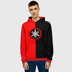 Толстовка-худи мужская Yamaha, цвет: 3D-красный — фото 2