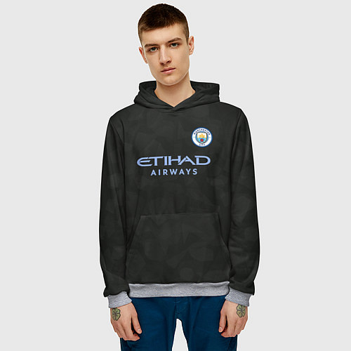 Мужская толстовка Man City FC: Black 17/18 / 3D-Меланж – фото 3