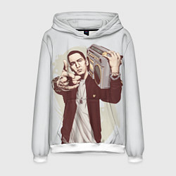 Толстовка-худи мужская Eminem: Street Music, цвет: 3D-белый