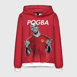 Толстовка-худи мужская FC MU: Pogba, цвет: 3D-белый