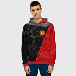 Толстовка-худи мужская FC Manchester United: Abstract, цвет: 3D-красный — фото 2