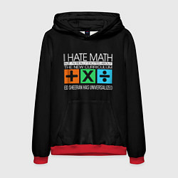 Толстовка-худи мужская Ed Sheeran: I hate math цвета 3D-красный — фото 1