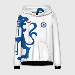 Толстовка-худи мужская FC Chelsea: White Lion, цвет: 3D-черный