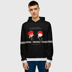 Толстовка-худи мужская 21 Pilots: Stressed Out, цвет: 3D-белый — фото 2