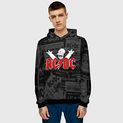 Толстовка-худи мужская AC DC - Homer Simpson, цвет: 3D-черный — фото 2