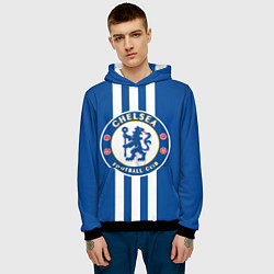 Толстовка-худи мужская FC Chelsea: Gold Lines, цвет: 3D-черный — фото 2