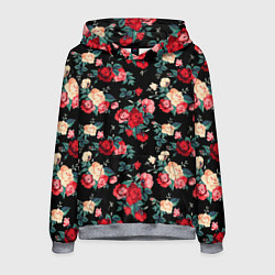 Толстовка-худи мужская Кустовые розы, цвет: 3D-меланж