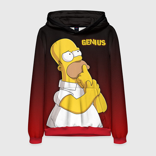 Мужская толстовка Homer Genius / 3D-Красный – фото 1