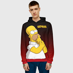 Толстовка-худи мужская Homer Genius, цвет: 3D-красный — фото 2