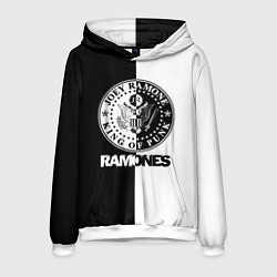 Толстовка-худи мужская Ramones B&W, цвет: 3D-белый