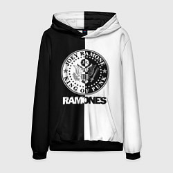 Толстовка-худи мужская Ramones B&W, цвет: 3D-черный