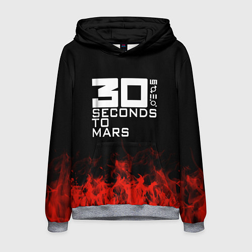 Мужская толстовка 30 Seconds to Mars: Red Flame / 3D-Меланж – фото 1