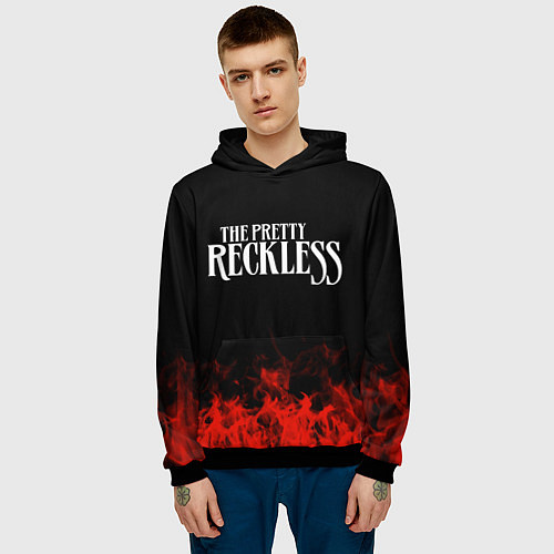 Мужская толстовка The Pretty Reckless: Red Flame / 3D-Черный – фото 3