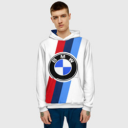 Толстовка-худи мужская BMW M: White Sport, цвет: 3D-белый — фото 2