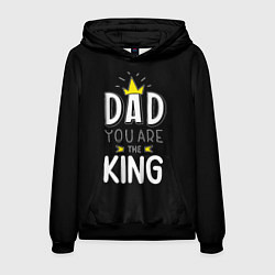 Толстовка-худи мужская Dad you are the King, цвет: 3D-черный