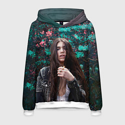 Толстовка-худи мужская Dua Lipa: Floral, цвет: 3D-белый