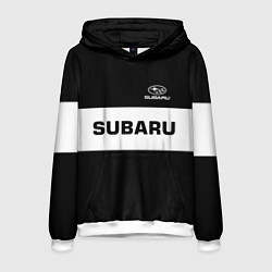 Толстовка-худи мужская Subaru: Black Sport, цвет: 3D-белый