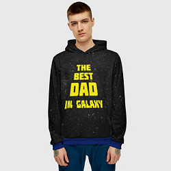 Толстовка-худи мужская The Best Dad in Galaxy, цвет: 3D-синий — фото 2