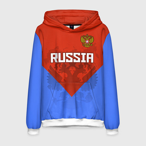 Мужская толстовка Russia Red & Blue / 3D-Белый – фото 1