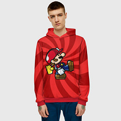 Толстовка-худи мужская Super Mario: Red Illusion, цвет: 3D-красный — фото 2