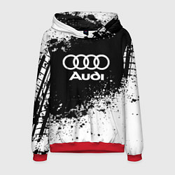 Толстовка-худи мужская Audi: Black Spray, цвет: 3D-красный