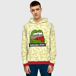 Толстовка-худи мужская Ahegao Pepe, цвет: 3D-красный — фото 2
