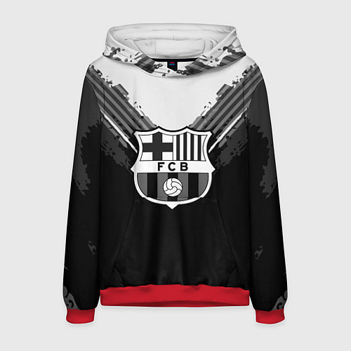 Мужская толстовка FC Barcelona: Black Style / 3D-Красный – фото 1