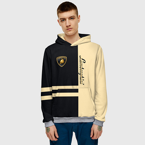 Мужская толстовка Lamborghini Sport / 3D-Меланж – фото 3