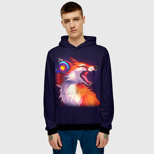 Мужская толстовка Disco Fox / 3D-Черный – фото 3