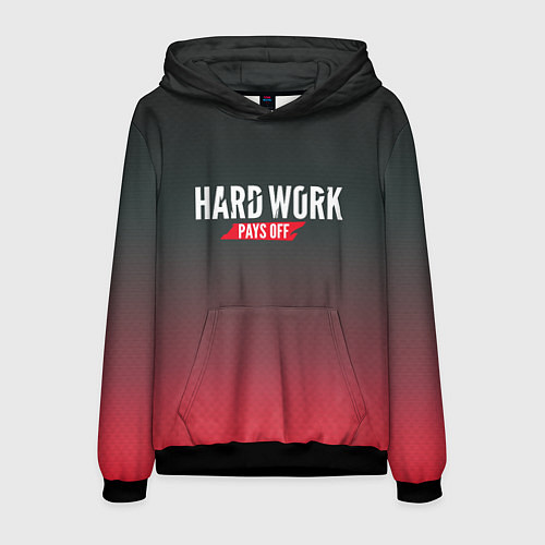 Мужская толстовка Hard Work Pays Off: Red / 3D-Черный – фото 1