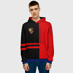 Толстовка-худи мужская Porsche: Red Sport, цвет: 3D-синий — фото 2