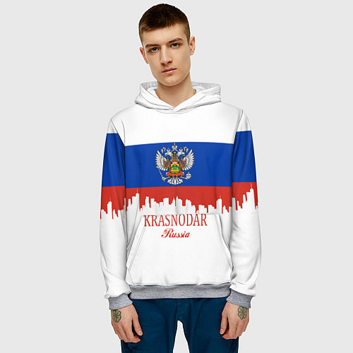 Мужская толстовка Krasnodar, Russia / 3D-Меланж – фото 3