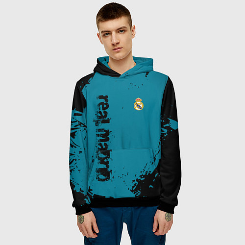 Мужская толстовка Real madrid - grange style / 3D-Черный – фото 3