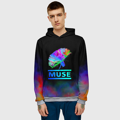 Мужская толстовка Muse: Neon Flower / 3D-Меланж – фото 3